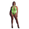 Ouch! Glow Body échancré ouvert à l'entrejambe avec dos nu Vert Fluo